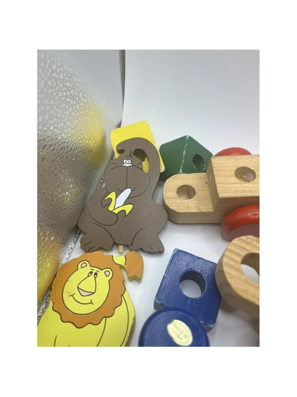 Melissa & Doug Classic Wood Stacking Wooden Blocks TRAIN PARTIAL , ZOO ANIMALS